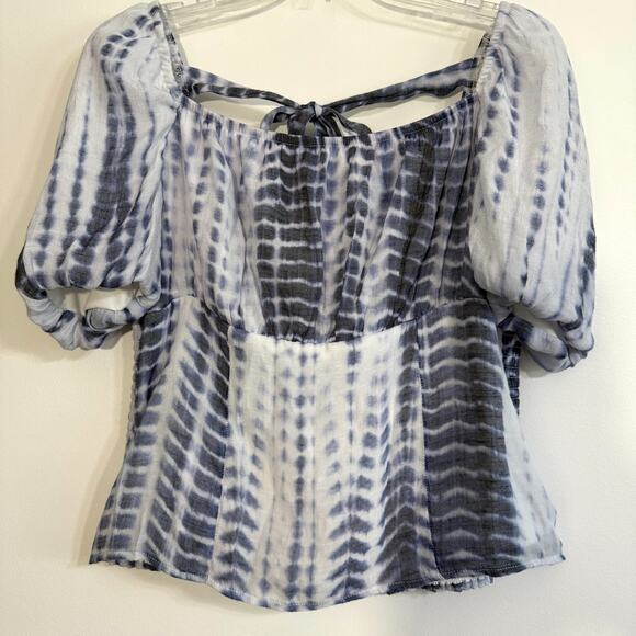 BCX Women's Babydoll Tye Die Top Size L Cropped Coquette Milkmaid Cottagecore - Picture 1 of 6